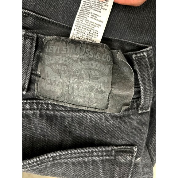 Levis Mens Black Denim Jeans W40 L32 Straight Fit - Picture 4 of 7